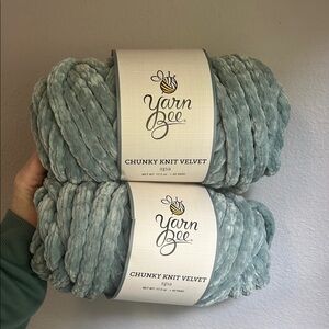 Yarn Bee Chunky Knit Velvet Yarn in Spa Blue